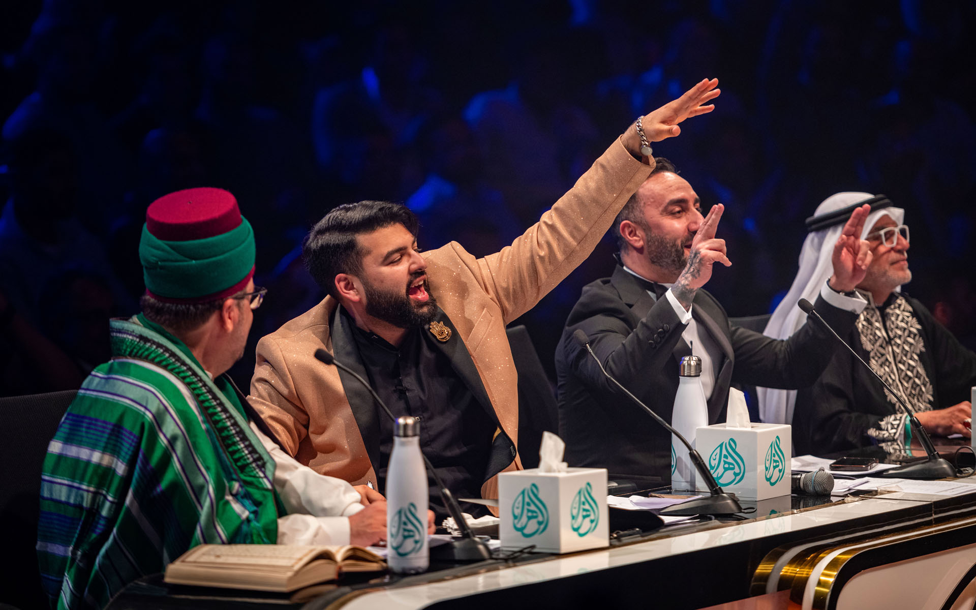 Judges reacting during The Shia Voice
